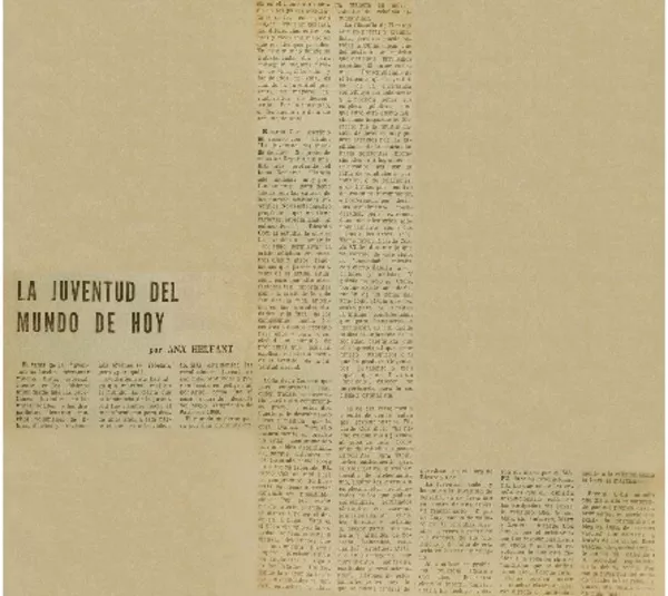 La Juventud del mundo de hoy  [artículo] Ana Helfant.