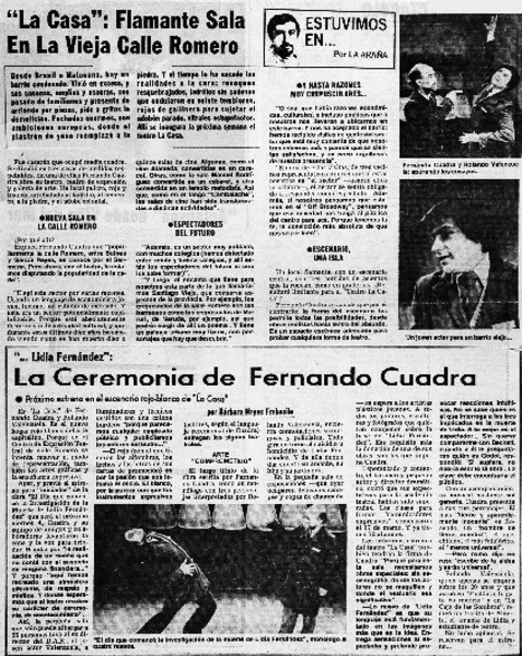 La Ceremonia de Fernando Cuadra  [artículo] Bárbara Hayes Frabasile.