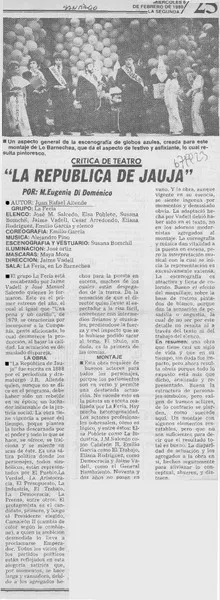 La república de jauja  [artículo] M. Eugenia Di Doménico.