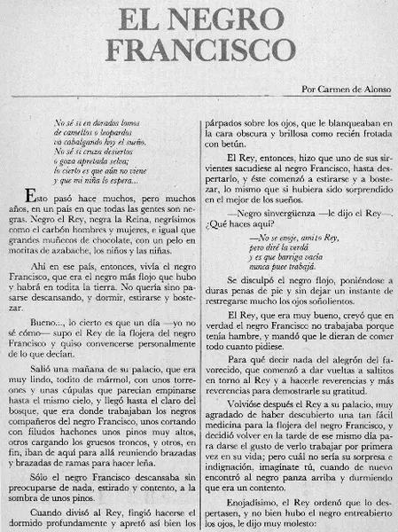 El Negro Francisco  [artículo] Floridor Pérez.