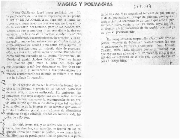 Magias y poemagias  [artículo] F.