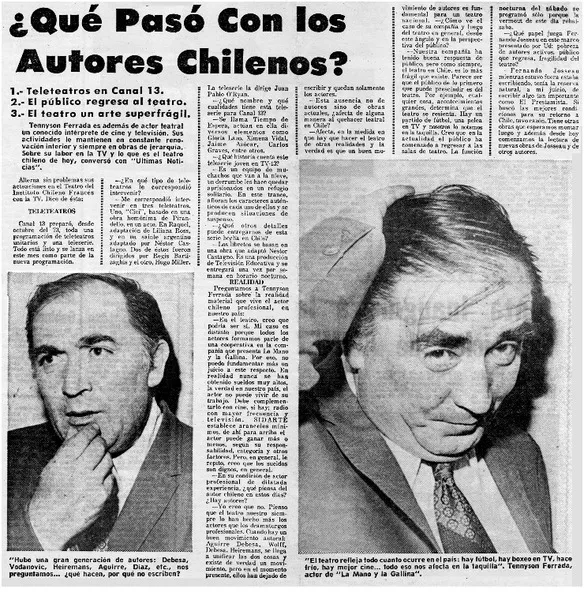 Qué pasó con los autores chilenos? : [Entrevista] [artículo]