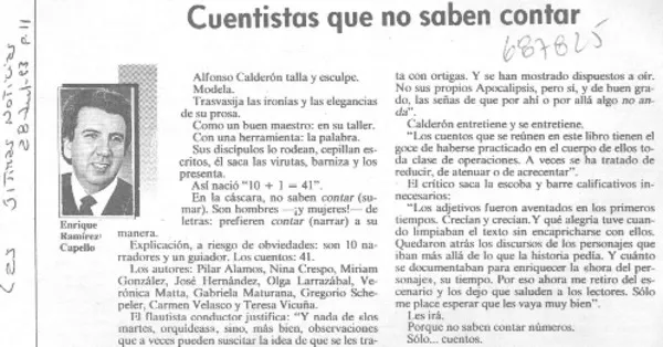 Cuentistas que no saben contar.  [artículo]