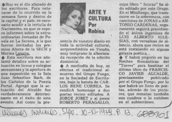 Arte y cultura  [artículo] Robina.