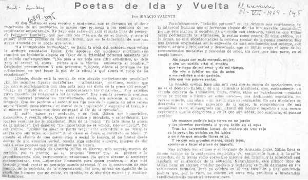 Poetas de ida y vuelta  [artículo] Ignacio Valente.
