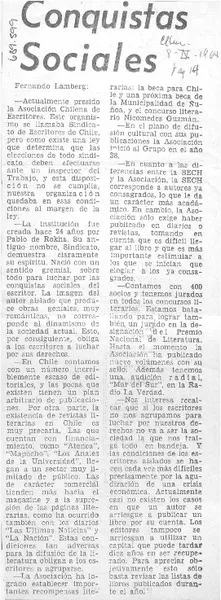 Conquistas sociales.  [artículo]