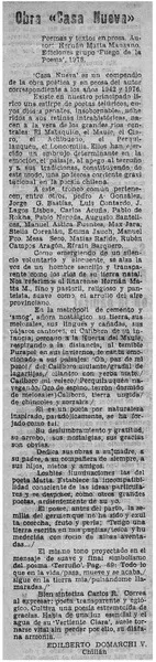 Casa nueva  [artículo] Edilberto Domarchi V.