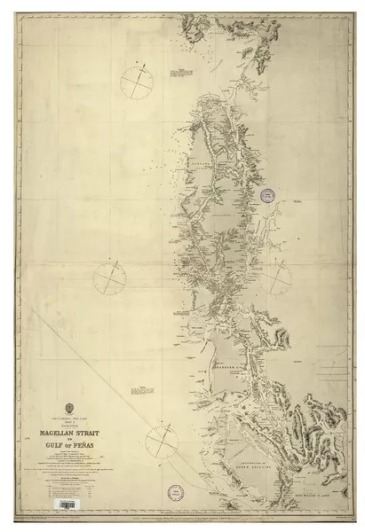 South America West coast- Sheet 2 Patagonia Magellan Strait to Gulf of Peñas [material cartográfico] : compiled from seurveys by Captain P.P. King Comander P. Stokes...