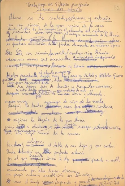 Texto para un silencio porfiado  [manuscrito] Rolando Cárdenas.