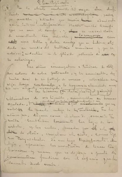 El gran crepúsculo  [manuscrito] Fernando Santiván.