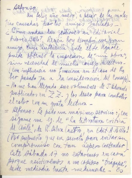 [Carta] 1970 ene. 13, [Santiago, Chile] [a] Alfonso Calderón  [Manuscrito] Julio César Jobet.