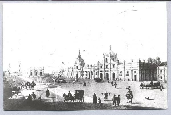 [Plaza de Armas de Santiago hacia 1830]  [fotografía].