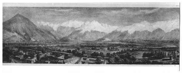 [Vista panorámica de Santiago. Desde el arsenal al Llano del Maipo]  [fotografía].