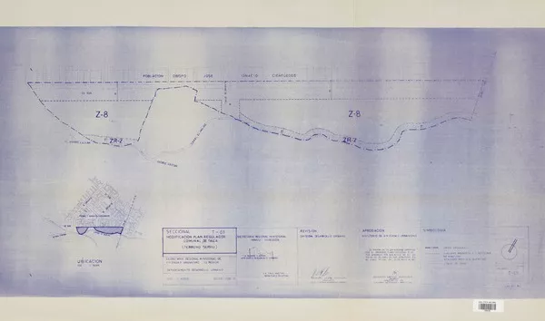Modificación plan regulador comunal de Talca (Terreno Serviu) [material cartográfico] : Secretaria Regional Ministerial de Vivienda y Urbanismo VII Región Departamento Desarrollo Urbano.