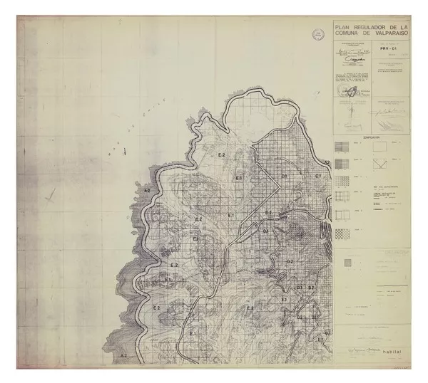 Plan regulador de la Comuna de Valparaíso zonificación [material cartográfico] : I. Municipalidad de Valparaíso.