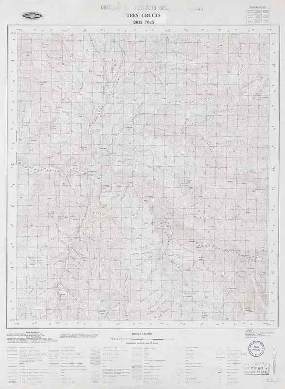 Tres Cruces  [material cartográfico] Instituto Geográfico Militar de Chile.