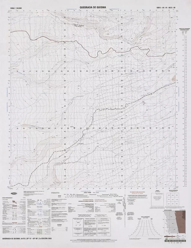 Quebrada de Quisma  [material cartográfico] Instituto Geográfico Militar de Chile.