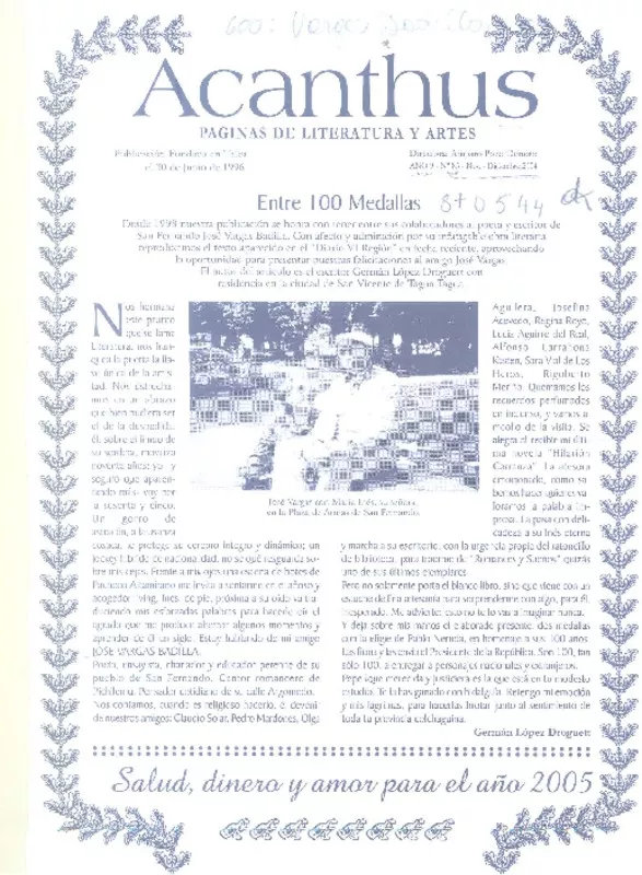 Entre 100 medallas  [artículo] Germán López Droguett.