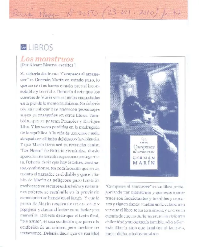 Los monstruos  [artículo] Álvaro Bisama.