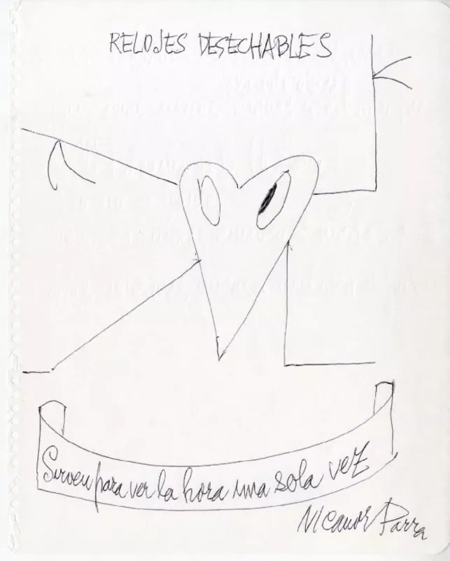 Relojes desechables  [manuscrito] Nicanor Parra.