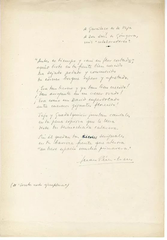 [Antes de tiempo...]  [manuscrito] Juan Pérez-Creus.