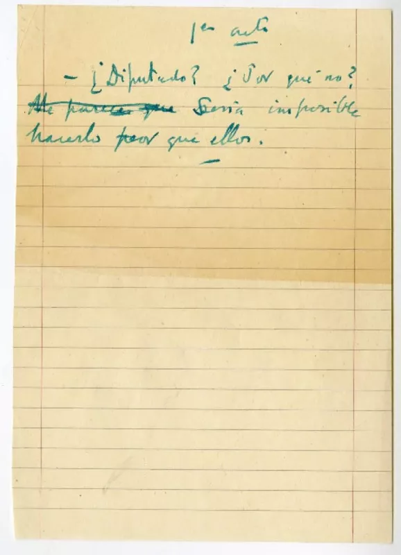[Primer acto]  [manuscrito] Joaquín Edwards Bello.
