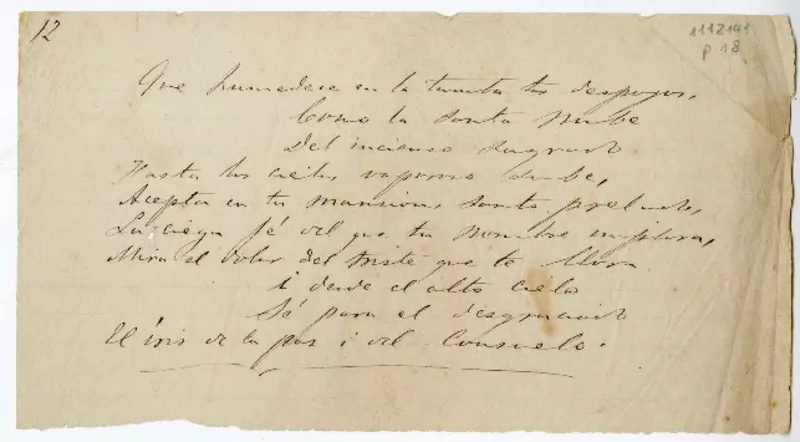 [Que humedece en la tumba tus despojos]  [manuscrito] Eusebio Lillo.