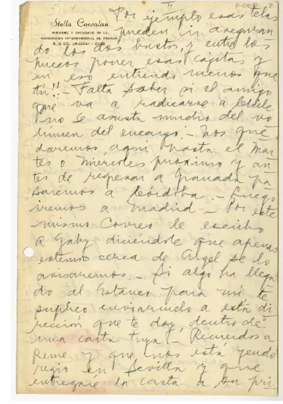 [Carta] 1951 abril 18, Sevilla, España [a] Gastón [Castelló Bravo]  [manuscrito] Stella Corvalán.