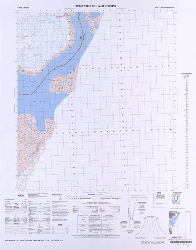 Brazo Nordeste - Lago O'Higgins  [material cartográfico] Instituto Geográfico Militar.
