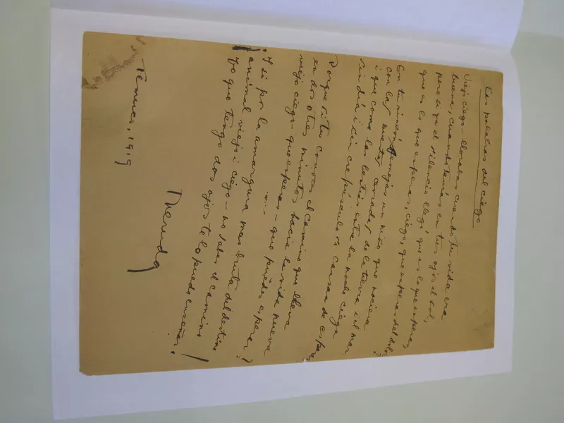 Las palabras del ciego  [manuscrito] Pablo Neruda.