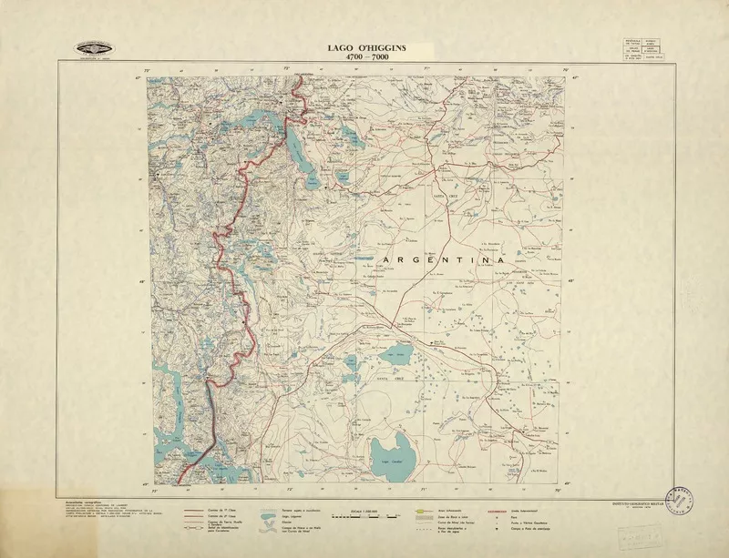 Lago O'Higgins  [material cartográfico] Instituto Geográfico Militar de Chile.