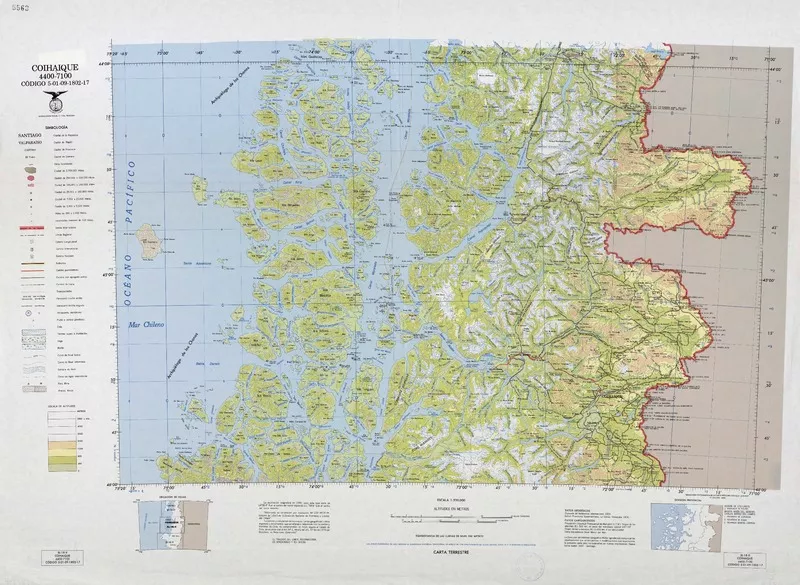 Coihaique carta terrestre [material cartográfico] : Instituto Geográfico Militar de Chile.