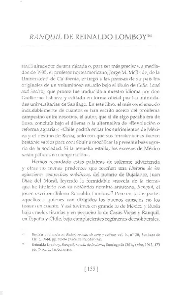 Ranquil de Reinaldo Lomboy  [artículo] E. E.