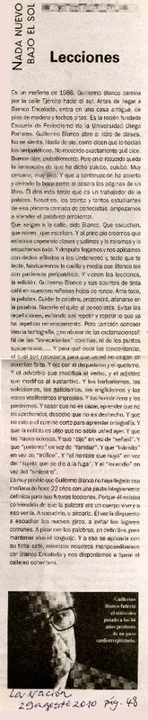 Lecciones  [artículo] Alejandra Costamagna.