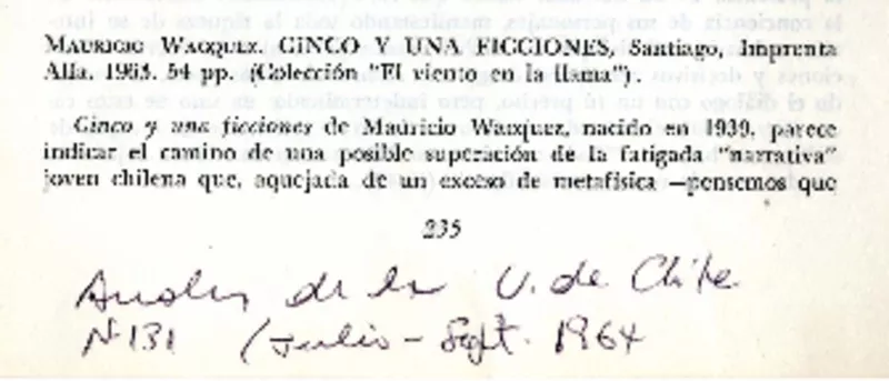 Cinco y una ficciones  [artículo] Federico Shopf.