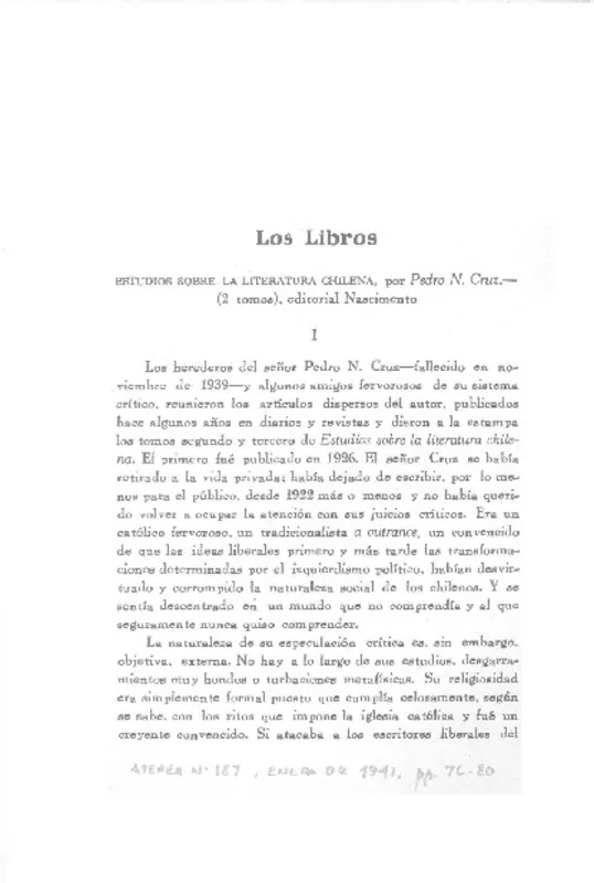 Estudios sobre la literatura chilena  [artículo] Domingo D. Melfi.