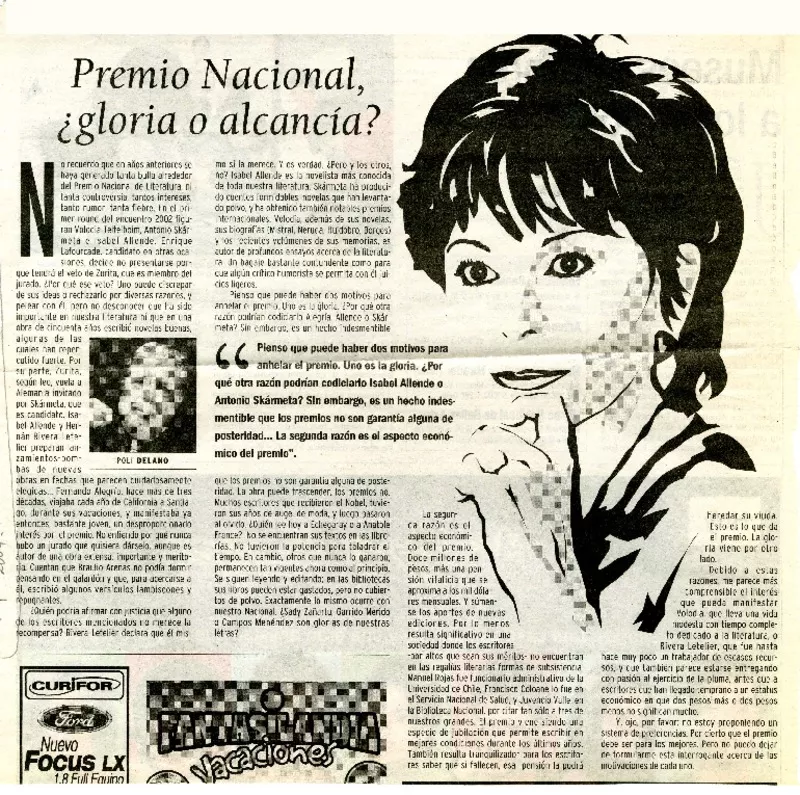Premio Nacional, ¿gloria o alcancía?  [artículo] Poli Délano.
