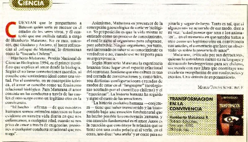 Transformación en la convivencia  [artículo] Mario Tomás Schilling F.