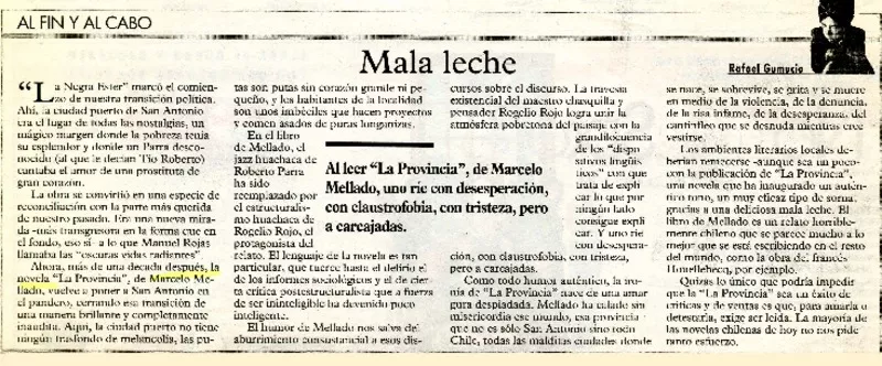 Mala leche  [artículo] Rafael Gumucio