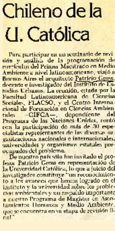 Chileno de la U. Católica.  [artículo]