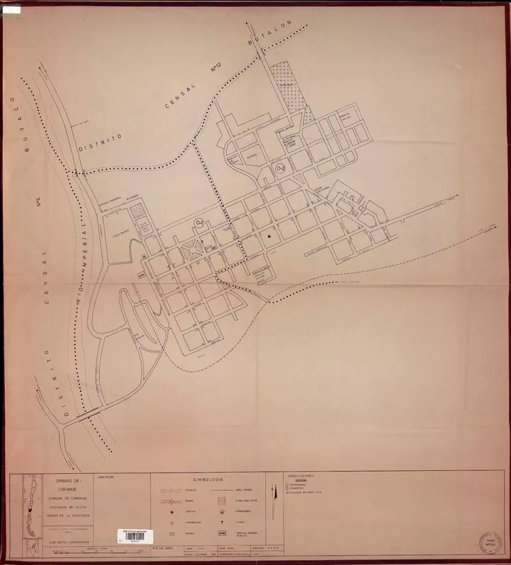 Urbano de Carahue Comuna de Carahue. Provincia de Cautín. Región de la Araucanía [material cartográfico] : Instituto Nacional de Estadística Chile.