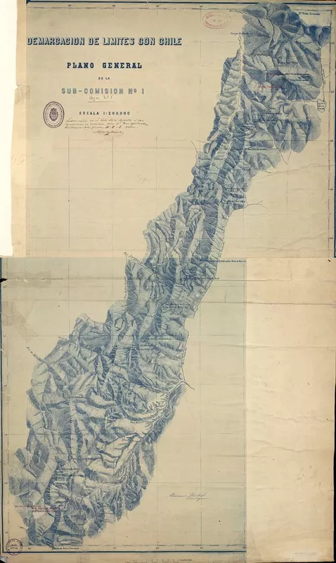 Demarcacion de límites con Chile plano general de la Sub-Comisión [Argentina] no. 1. [material cartográfico] :