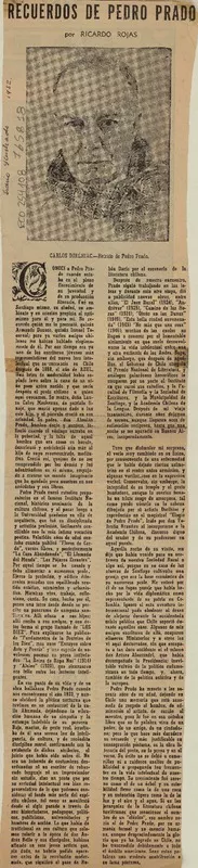 Recuerdos de Pedro Prado  [artículo] Ricardo Rojas.
