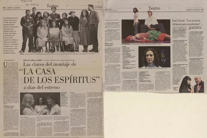 Las claves del montaje de La Casa de los Espíritus  [artículo] Cecilia Valdés Urrutia.