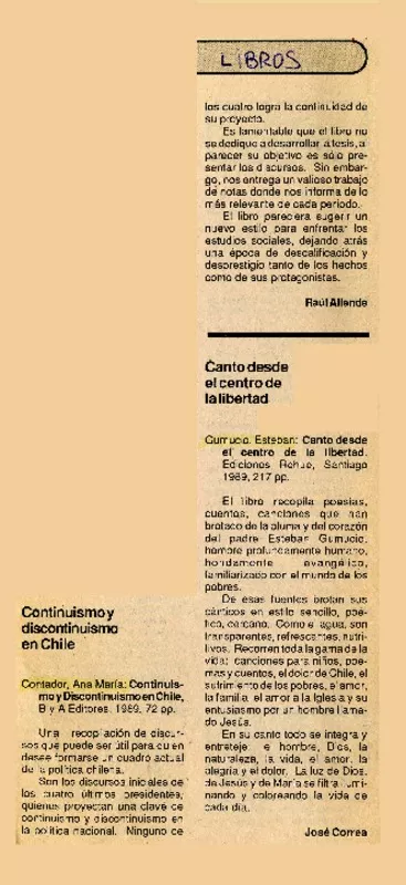 Canto desde el centro de la libertad  [artículo] José Correa.