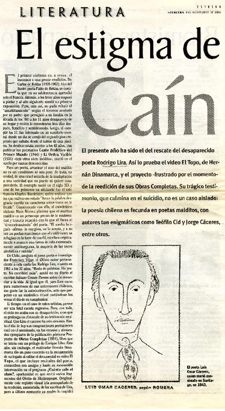 El estigma de Caín  [artículo] Iván Quezada E.
