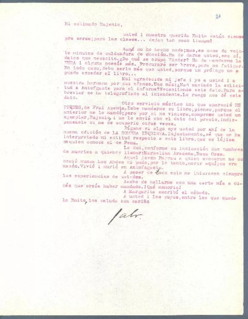 [Carta, 19--] <a> Eugenio Labarca  [manuscrito] Gabriela Mistral.