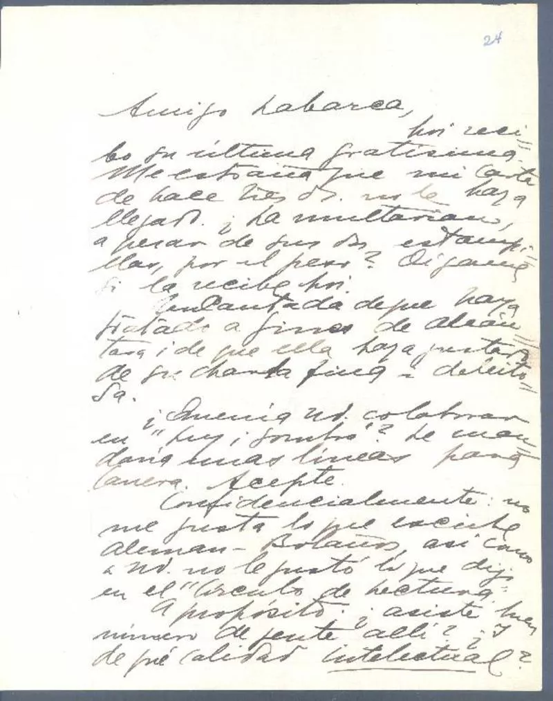 [Carta, 19--], <a> Eugenio Labarca  [manuscrito] Gabriela Mistral.