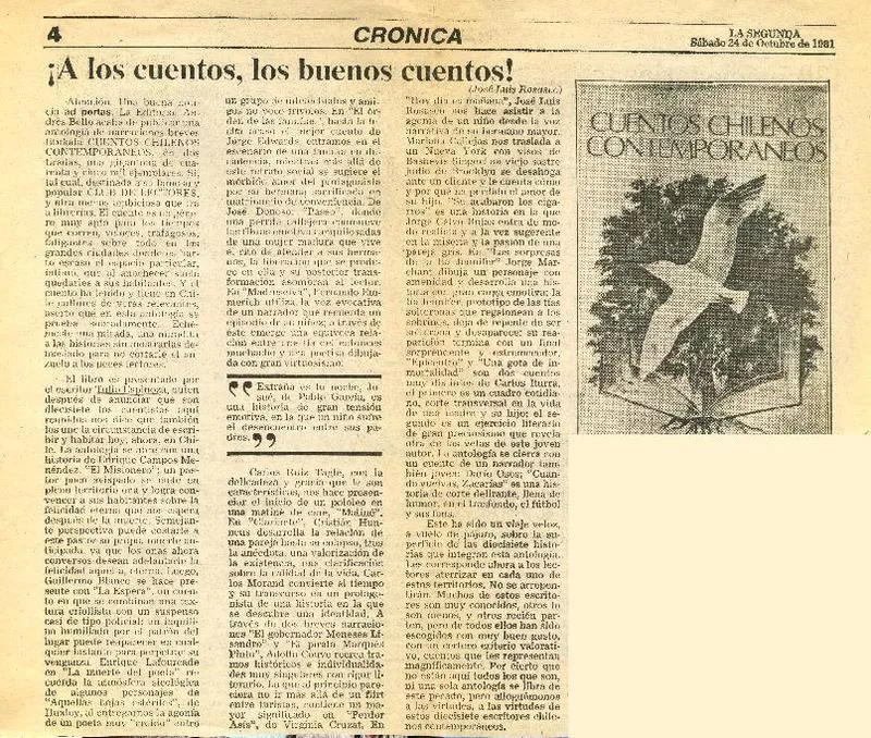 A los cuentos, los buenos cuentos!  [artículo] José Luis Rosasco.