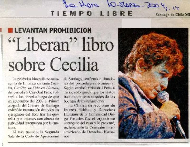 "Liberan" libro sobre Cecilia  [artículo]
